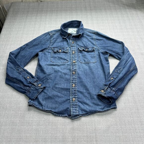 Hollister Other - Hollister Denim Shirt Mens Small Y2K Blue Western Cowboy Button Up